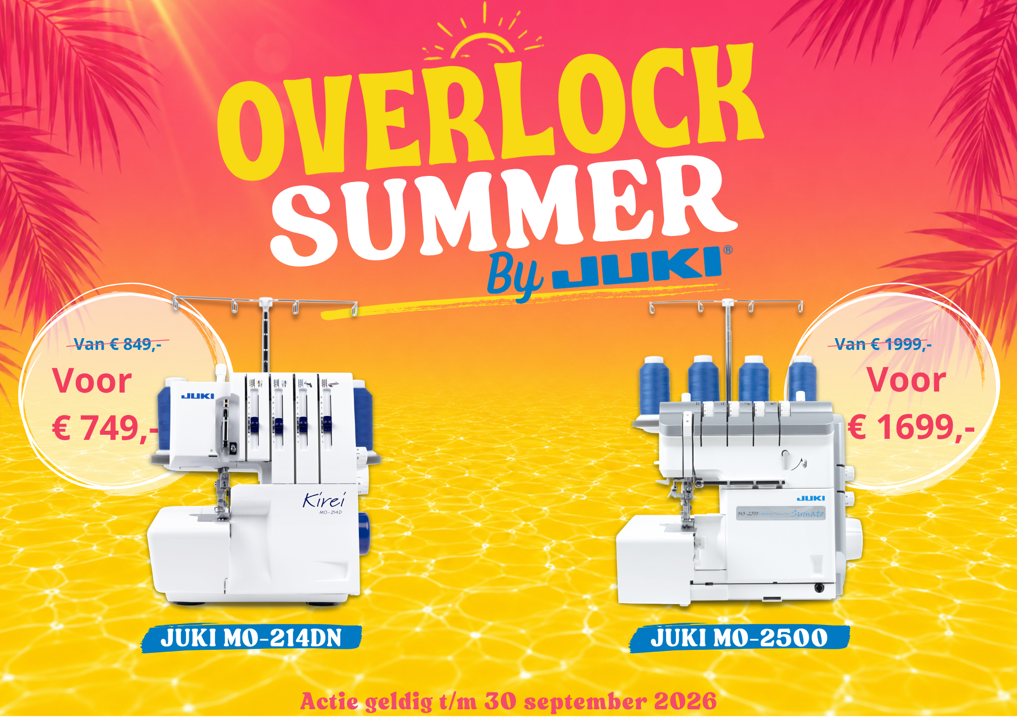 JUKI - Overlock Summer NL Pop-up a5 - Liggend